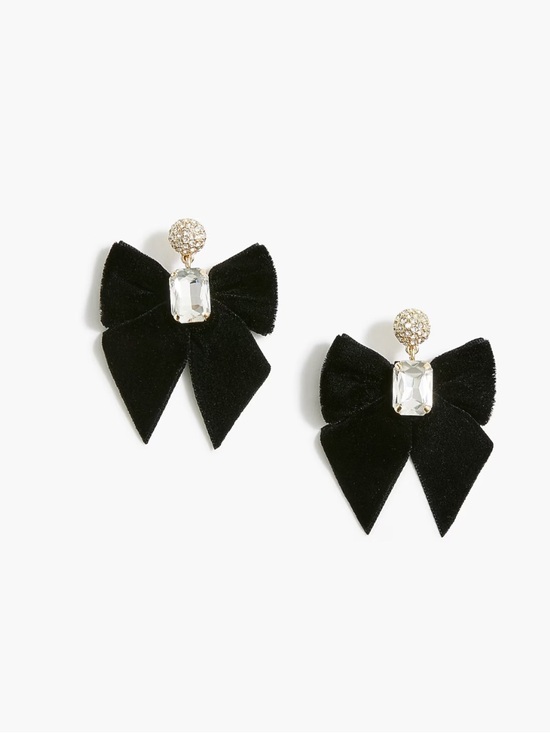 J. Crew Jewelry - NWOT j crew Velvet bow crystal statement earrings